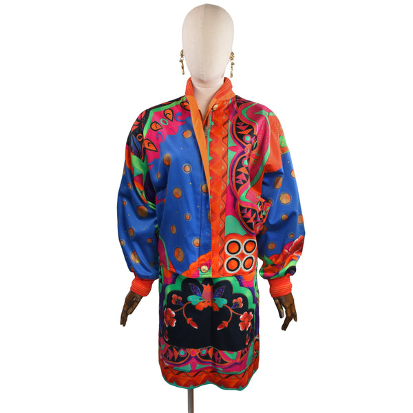 GIANNI VERSACE set, vintage 1980s Gianni versace skirt and jacket set, reversible printed jacket.