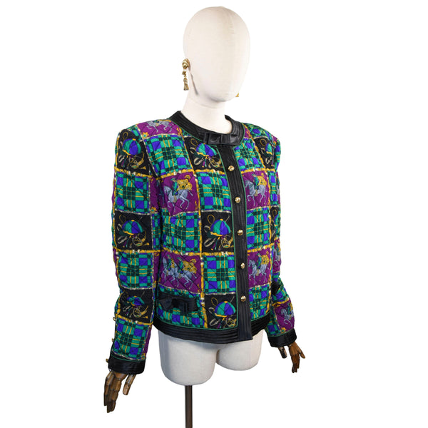 DAVID MOLHO jacket, vintage printed quilted jacket. 1980s  David Molho jacket.