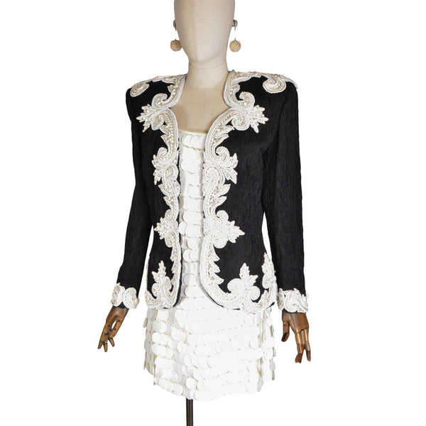 ODICINI COUTURE vintage 1980s jacket,  richly embroidered Andrea Odicini evenint jacket.