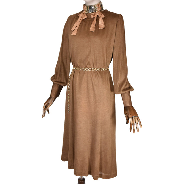 GIVENCHY Nouvelle Boutique 1970s vintage dress, silk and mohair fabric dress, relaxed fit dress, vintage tunic dress.