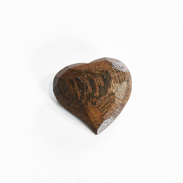 YVES SAINT LAURENT brooch, vintage 1990s wooden heart brooch signed Yves Saint Laurent Rive Gauche, collectible Ysl brooch.